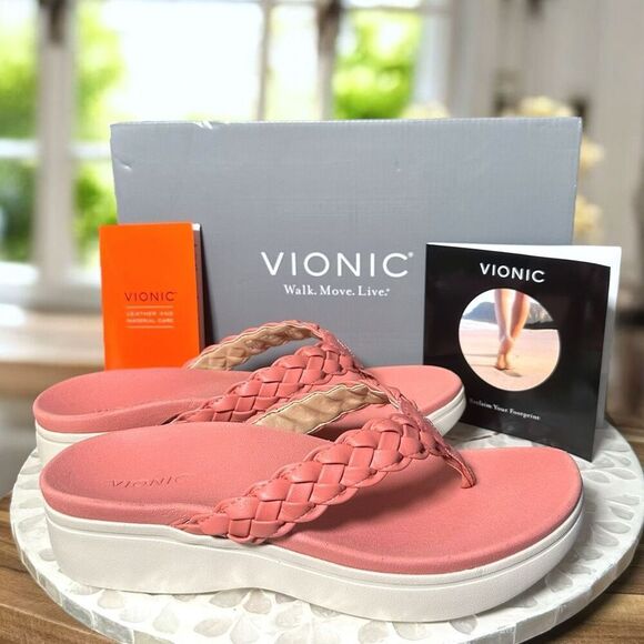 Vionic Sunrise Kenji Orthotic Supportive Toe Post Platform Slip-On Sandal Women’ - Picture 1 of 11
